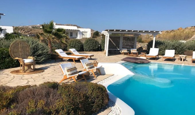 Grece Location Villa Mykonos vue mer avec piscine