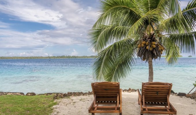 Location villa Bora Bora sur le lagon kayak à disposition