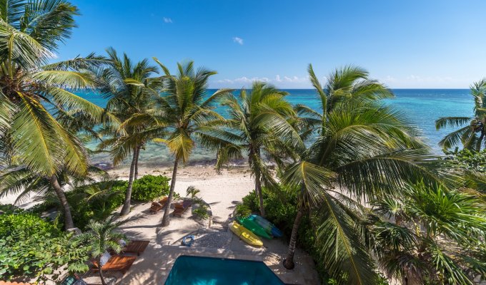 Riviera Maya Location Villa Akumal sur la plage avec piscine privée Chef & Kayaks