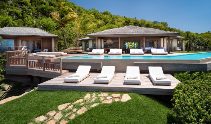 St Barthélémy Location Villa de Luxe St Jean Piscine privée et vue mer 